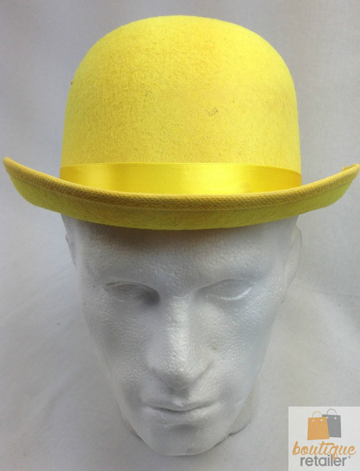 Vintage Yellow Bowler Hat for Party Costumes, Derby Dress-Up, Dance & Halloween Events