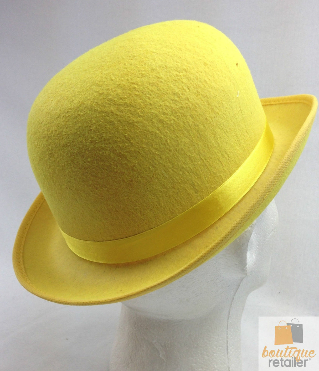Vintage Yellow Bowler Hat for Party Costumes, Derby Dress-Up, Dance & Halloween Events