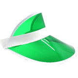 Green Perspex Visor with White Rim Retro 80s Rave Accessory, Adjustable Fit Australia Day