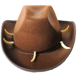 Crocodile Dundee-Style Brown Cowboy Hat – Outback-Inspired with Adjustable Chin Cord - Side View