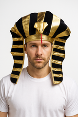 Ancient Egyptian Pharaoh Crown Hat for King Costume Party – Halloween Fancy Dress Accessory - Front View