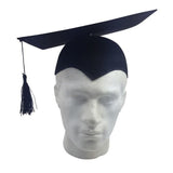 GRADUATION HAT Mortar Board Graduate Bachelor Academic Cap School - Black - Front View
