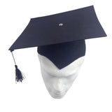 GRADUATION HAT Mortar Board Graduate Bachelor Academic Cap School - Black - Rear View