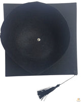 GRADUATION HAT Mortar Board Graduate Bachelor Academic Cap School - Black - Close-Up Angle