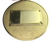 METAL WINNER GOLD MEDAL 1st Party Favours Sports Day 40cm Ribbon - Green/Gold - Top-Down View