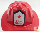 Kids Fire Chief Costume Hat - Fun Party Helmet for Dress Up and Halloween - Side View
