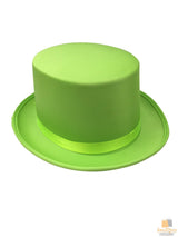 Light Green Satin Trilby Fedora Top Hat for Costume Parties - One Size Fits Most - Side View