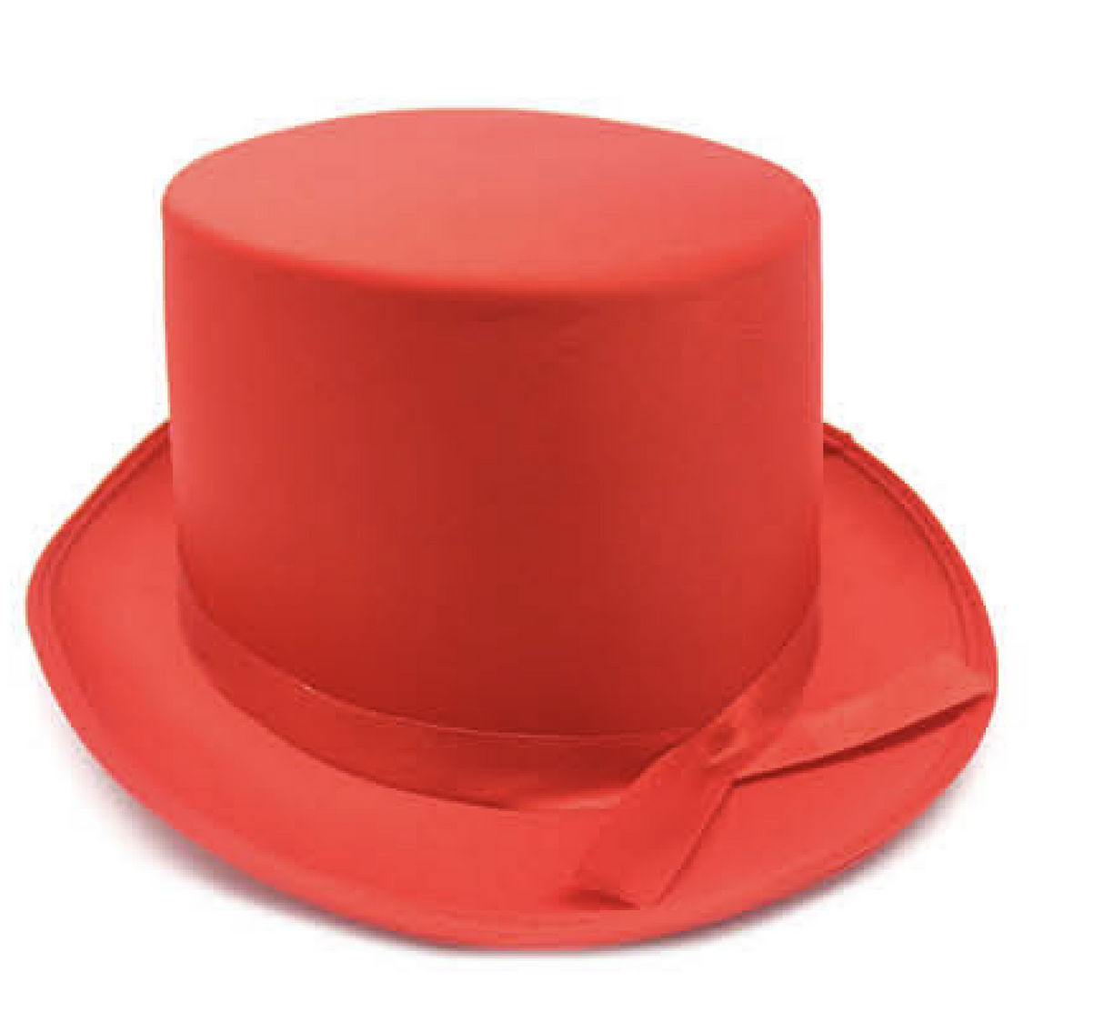 Red Satin Fedora Top Hat - Costume Party Accessory for Fancy Dress, One Size Fits Most