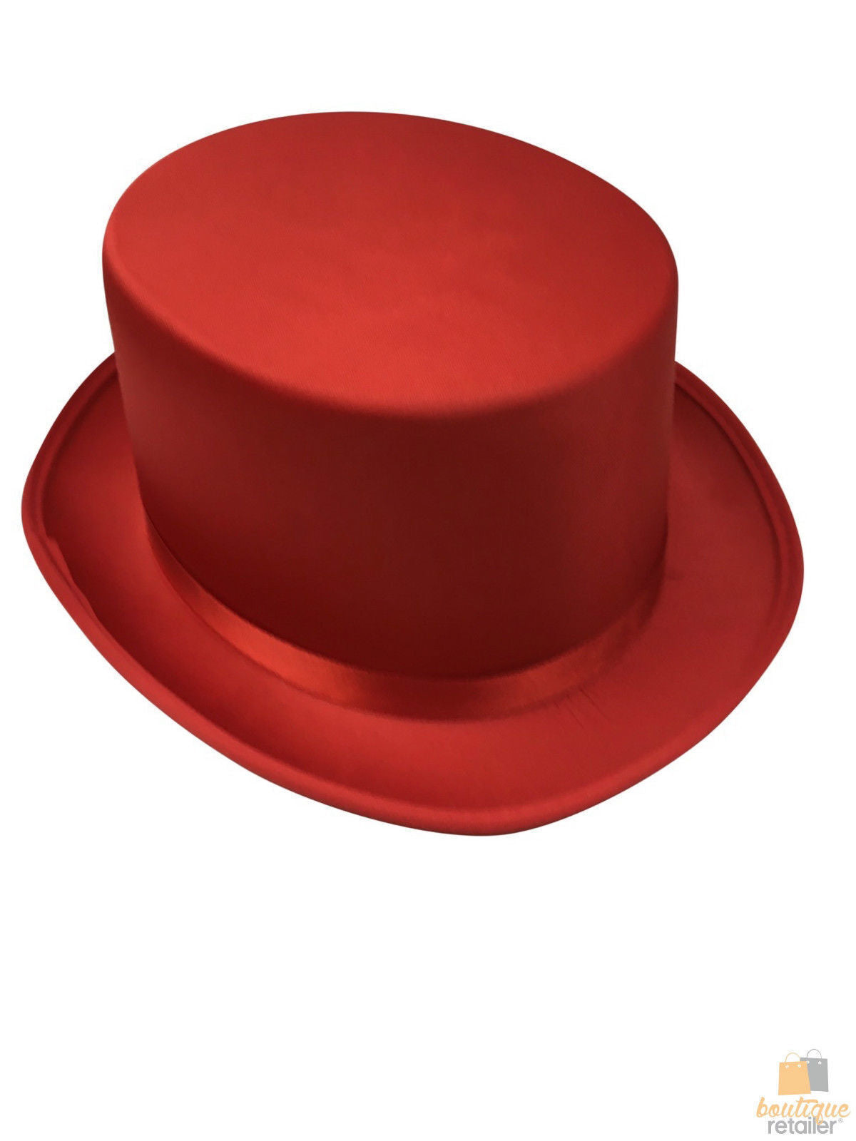 Red Satin Fedora Top Hat - Costume Party Accessory for Fancy Dress, One Size Fits Most