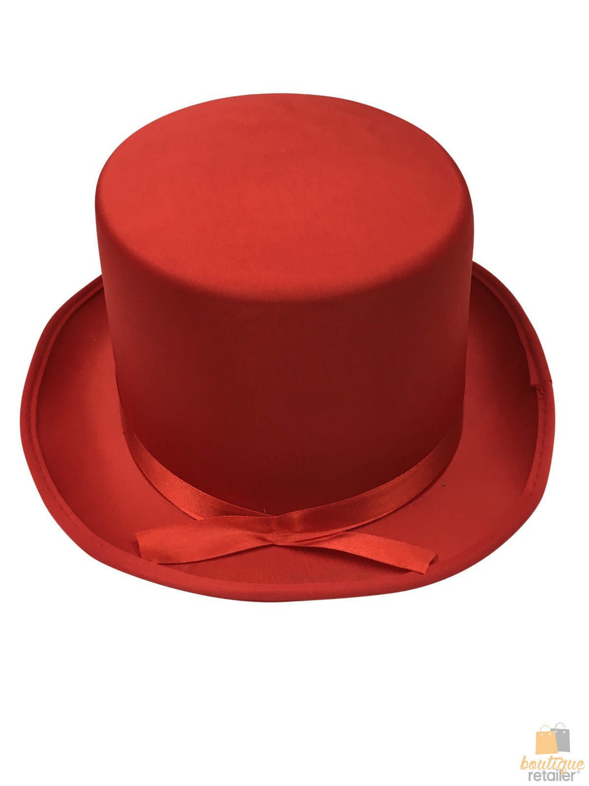 Red Satin Fedora Top Hat - Costume Party Accessory for Fancy Dress, One Size Fits Most