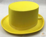 Satin Yellow Trilby Fedora Top Hat for Fancy Dress Costume Parties - One Size Fits Most