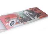 $20 Aussie Dollar Note Notepad - 50 Sheet Fun & Creative Souvenir Pad - Top-Down View