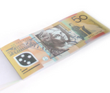 Pretend Play Australian Dollar Note Pad - 50 Sheet Kids' Souvenir Currency - 45-Degree Angle