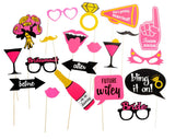 20x Bride To Be Photo Booth Props Hens Bridal Party Bachelorette Selfie - Front View