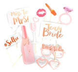 10x Bride To Be Photo Booth Props Hens Bridal Party Bachelorette Selfie - Front View