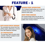 Reverse Umbrella Windproof Double Layer C-Handle Inverted Folding in Galaxy Print - Side View
