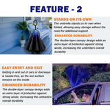 Reverse Umbrella Windproof Double Layer C-Handle Inverted Folding in Galaxy Print - Top-Down View