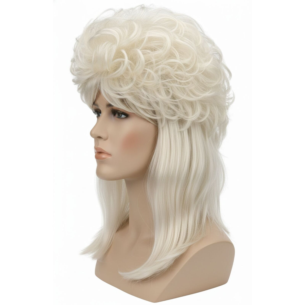 Blonde Mullet Wig - Retro 80s & 90s Fancy Dress Punk Party Costume for Men