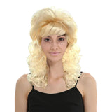 Vintage Curly Disco Wig - Long Blonde Hair for 60s 70s Punk Rock Costume Parties