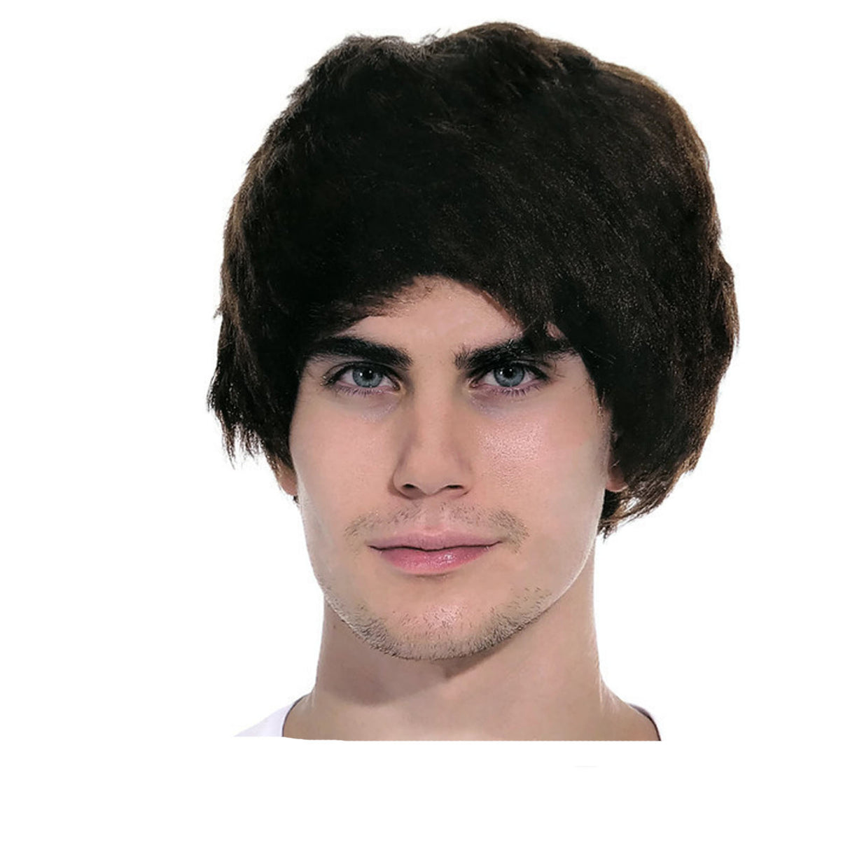 Men's Classic Brown Wig for Costume Parties and Dress Up Events