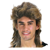 Golden Blonde Mullet Wig for 70s 80s Bogan Rock Costume Parties