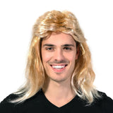 Retro Dirty Blonde Mullet Wig for 80s & 90s Costume Parties - Front View