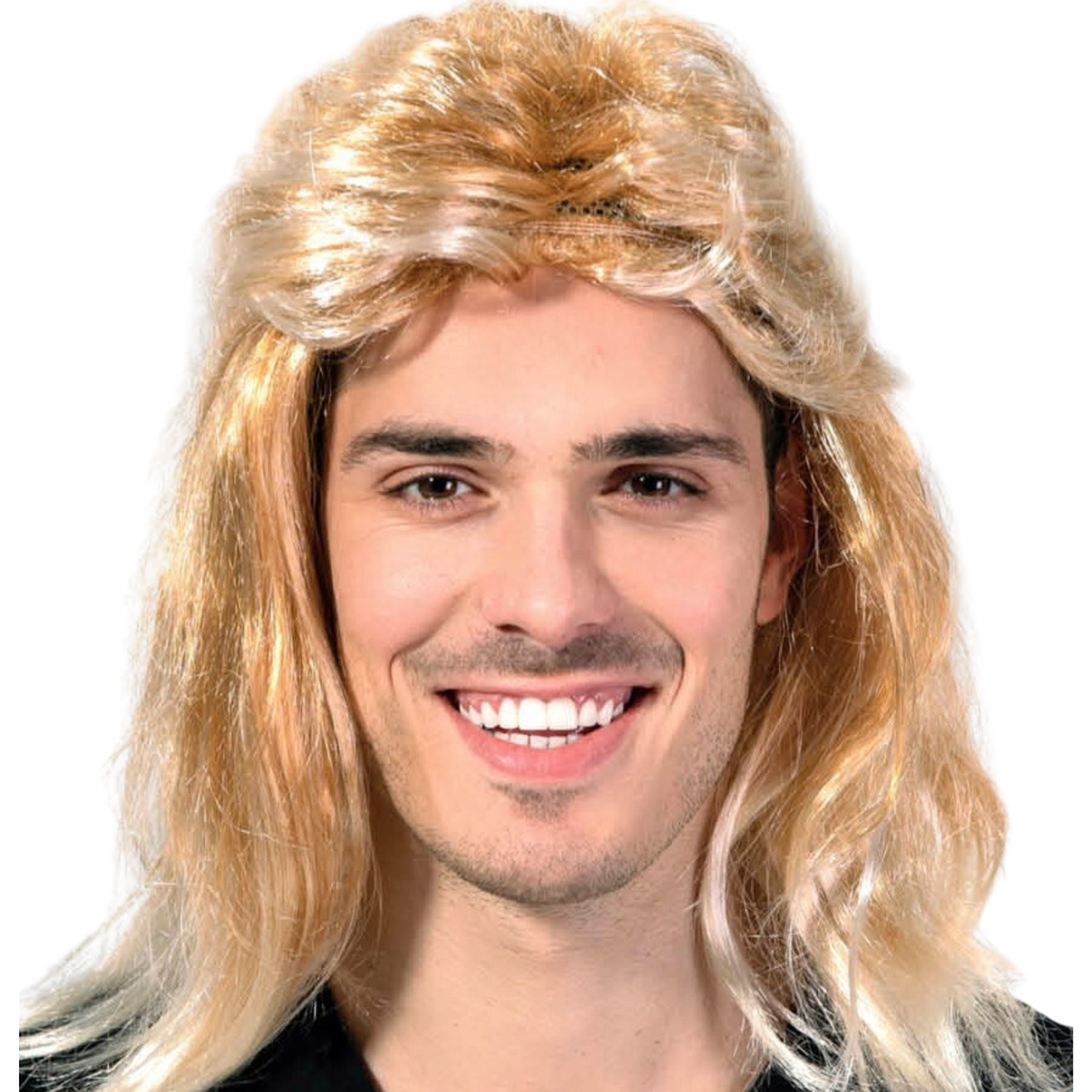 Retro Dirty Blonde Mullet Wig for 80s & 90s Costume Parties
