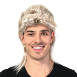 Mullet Wig 80s Party Costume Rock Bogan Punk 70s 90s Hair - Blonde - Front View