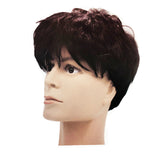 MENS WIG 80s Fancy Dress Mens Party Costume Rock Bogan Punk 70s 90s - Brown - Front View