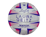 Laura Geitz Match Gripper Netball Hand Sewn Waterproof Official Size 4 - 45-Degree Angle