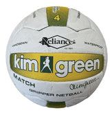 Kim Green Match Gripper Netball Hand Sewn Waterproof Net Ball Official Size 4 - Front View