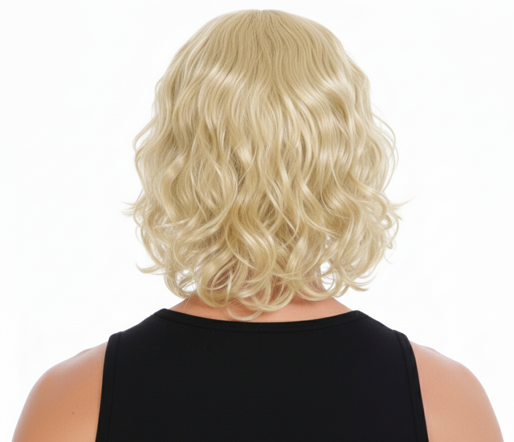 MEN'S DISCO WAVE WIG Long Curly Hair for 60s 70s Punk Rock Costume - Blonde