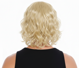 MEN'S DISCO WAVE WIG Long Curly Hair for 60s 70s Punk Rock Costume - Blonde - Side View