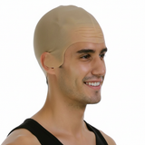 Bald Skinhead Costume Wig Cap - Authentic Rubber Latex Head Cover for Parties - Side View
