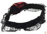 Skull & Rose Leg Garter Skeleton Halloween Costume Party Lace Scary - Side View