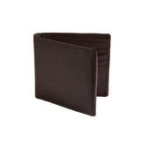Dents RFID Pebble Grain Bifold Slim Leather Wallet - Chocolate - Front View
