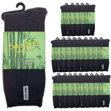24 Pairs PREMIUM BAMBOO SOCKS Mens Heavy Duty Thick Work Socks Cushion BULK  - Charcoal Grey - 11-14 - Front View