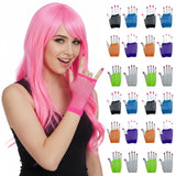 24x Fishnet Gloves Fingerless Wrist Length 70s 80s Womens Costume Party Bulk - Assorted Colour Pack - Front View