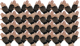 24 Pair Fishnet Gloves Fingerless Wrist Length 70s 80s Costume Party - Black - Front View