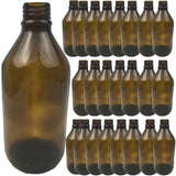 24x 600ml Brown Glass Bottle Plinking Shooting Target Practice without Lids/Caps - Front View