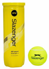 Slazenger Club All Court Tennis Balls 3-Ball Tube - Yellow - Front View