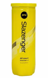 Slazenger Club All Court Tennis Balls 3-Ball Tube - Yellow - Side View