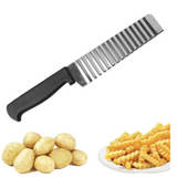 JELLY KNIFE Stainless Steel Blade Cooked Potato Vegetable Crinkle Wavy Cutter Slicer - 45-Degree Angle