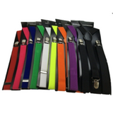 Men's Adjustable Clip-On Suspenders - 2-Pack Elastic Braces for Formal Events, Assorted Colors - Side View