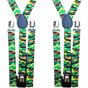 2x Mens Suspenders Braces Adjustable Strong Clip On Elastic Formal Wedding Slim - Army Camouflage 2