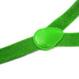 2x Mens Suspenders Braces Adjustable Strong Clip On Elastic Formal Wedding Slim - Green (Glitter) - 45-Degree Angle