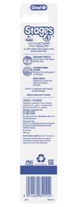 Oral B Cross Action Pro-Health 8+ Years Toothbrush for Kids Standard Tooth Brush - Top-Down View