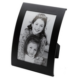 3x Curve Picture Photo Frame Curved Aluminium Portrait 10cm x 15cm (4x6) - Black - 45-Degree Angle