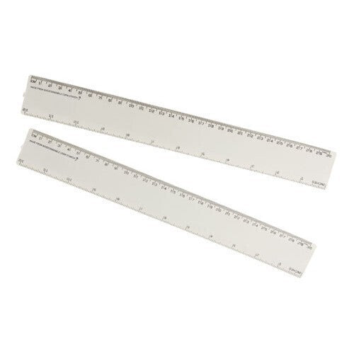 50 Pack Eco-Friendly Biodegradable 30cm Corn Starch Rulers - White School Office Supplies