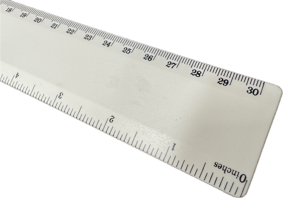 50 Pack Eco-Friendly Biodegradable 30cm Corn Starch Rulers - White School Office Supplies
